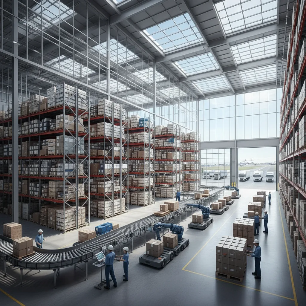 Modern warehouse logistics interior